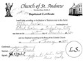 Great Uncle Stephen Doolin's Baptismal Certificate