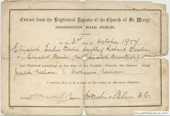 Mum's Baptismal Certificate
