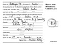 Great Grandfather Patrick Doolin's Baptismal Certificate